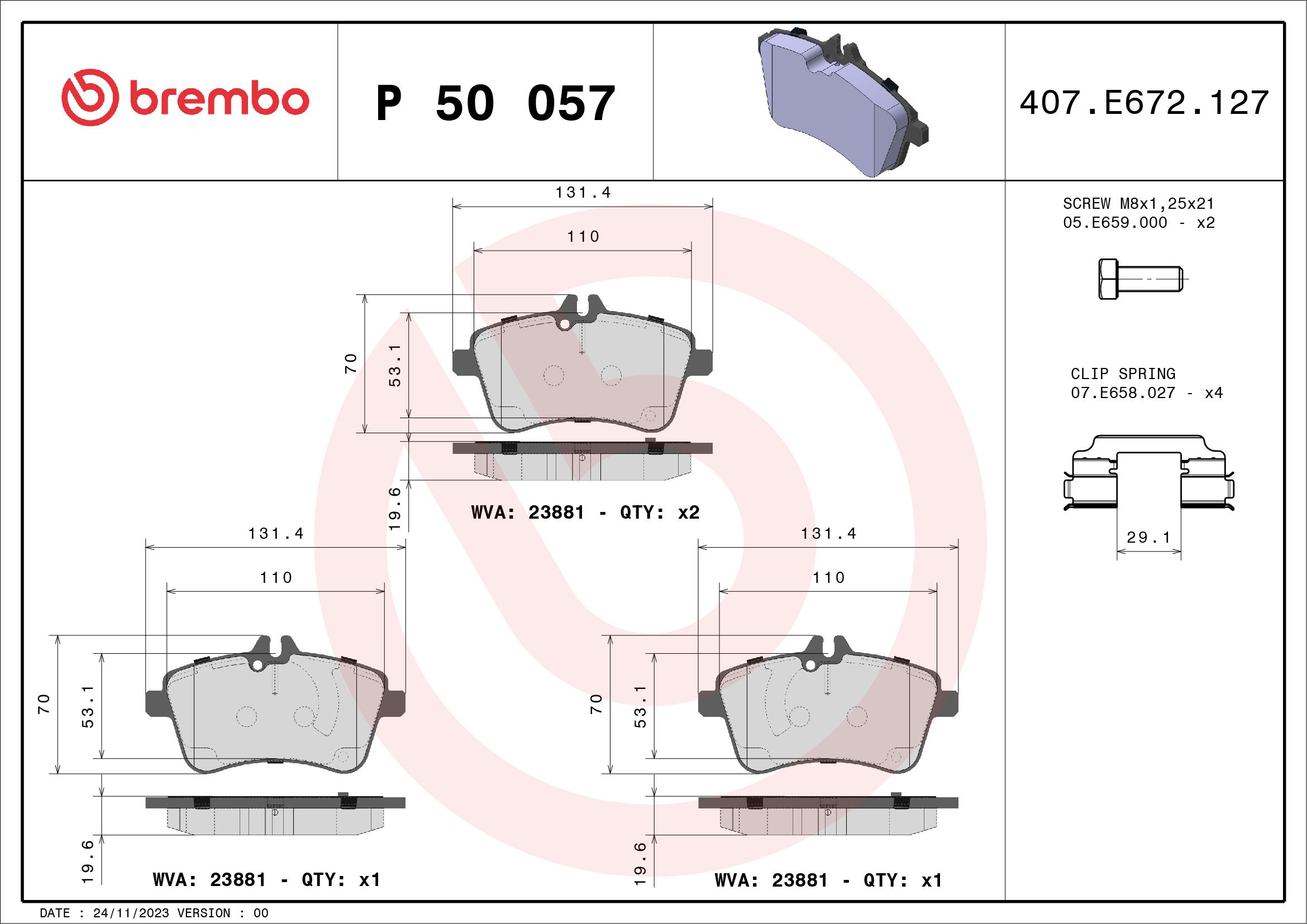 Bremsbelagsatz, Scheibenbremse