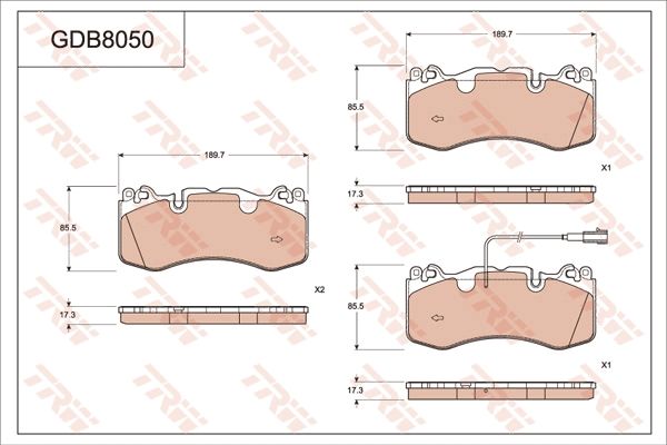 TRW DISC BRAKE PADS - TecDoc Only