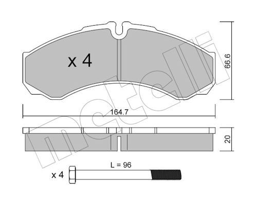 METELLI 22-0212-0 - Bremsbelagsatz, Scheibenbremse