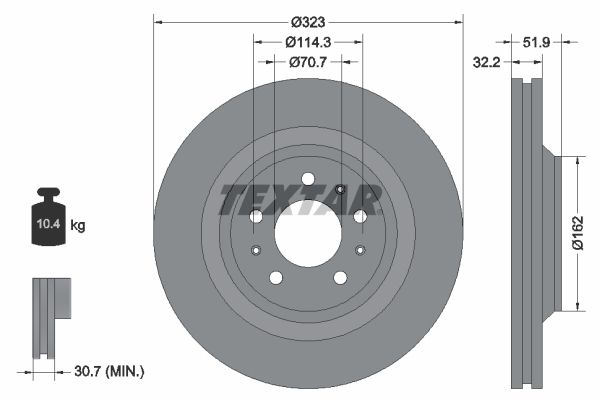 92261100 TEXTAR féktárcsa