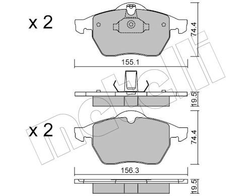 METELLI 22-0118-0 - Bremsbelagsatz, Scheibenbremse