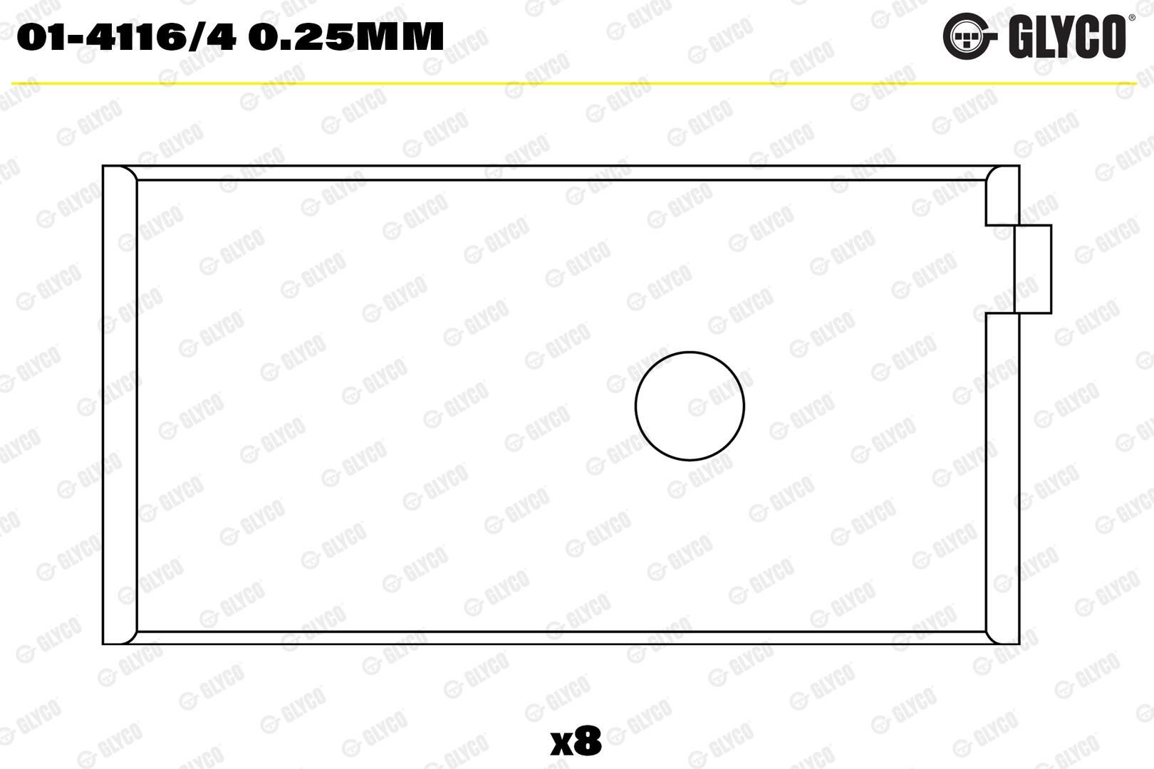 GLYCO 01-4116/4 0.25mm - Pleuellager
