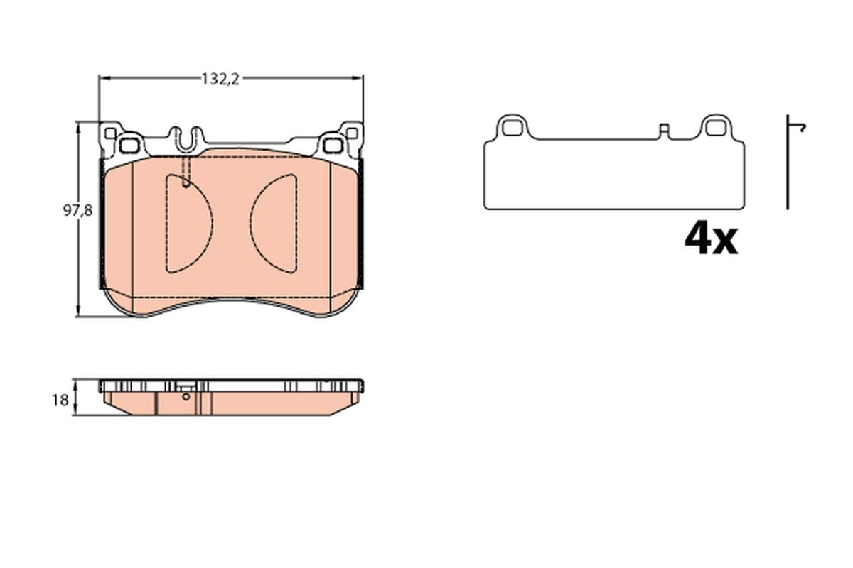Комплект тормозных колодок, дисковый тормоз GDB2144