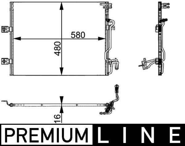 AC 364 000P MAHLE BEHR *** PREMIUM LINE *** kondenzátor, klíma