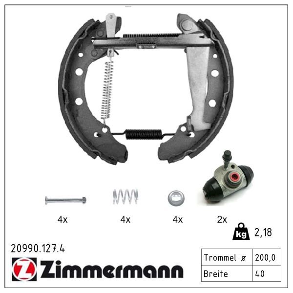Zimmermann 20990.127.4 Bremsbackensatz