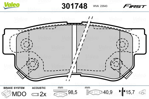 Brake Pad Set, disc brake 301748