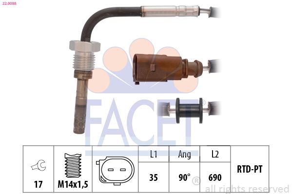 FACET 22.0098 - Sensor, Abgastemperatur