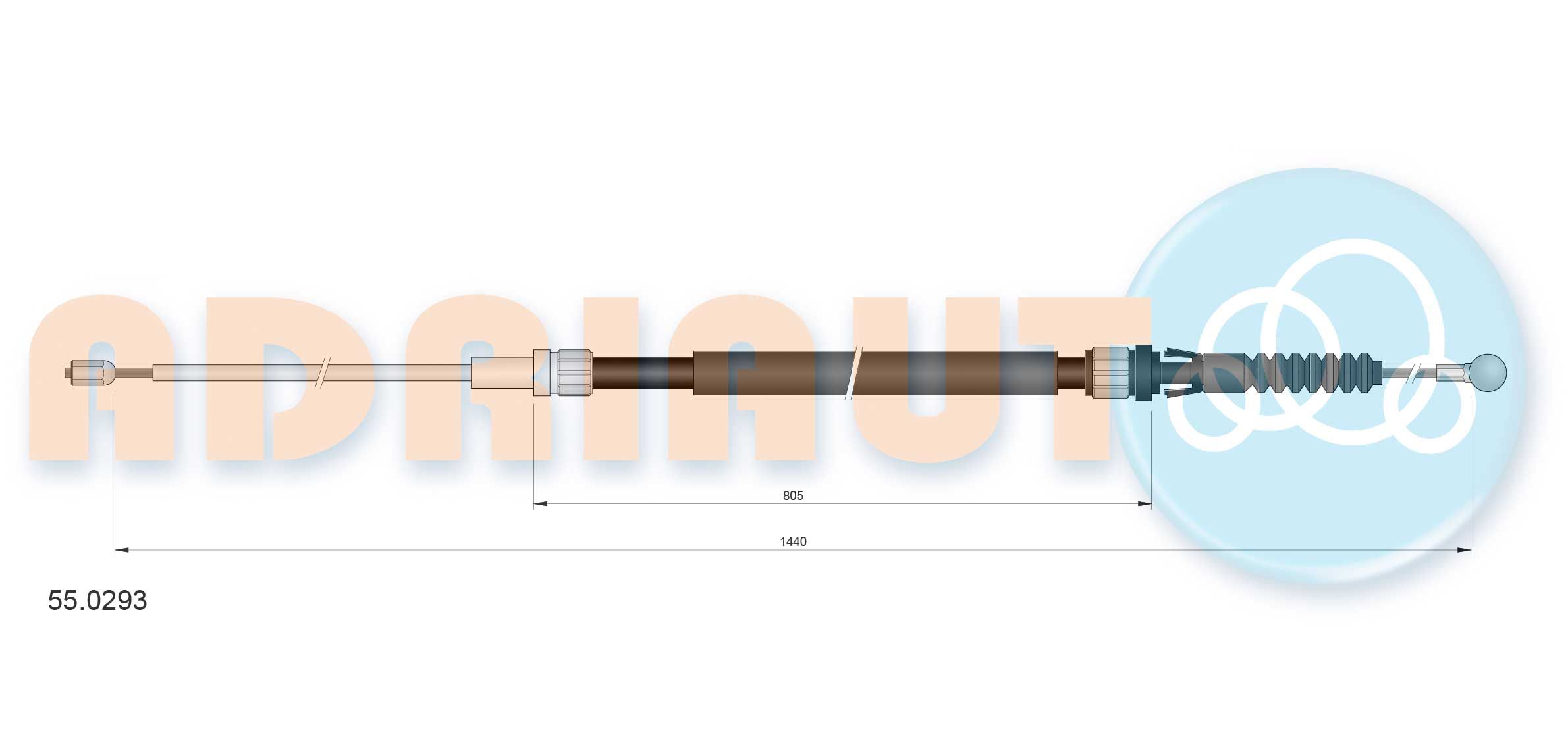 Cable Pull, parking brake 55.0293