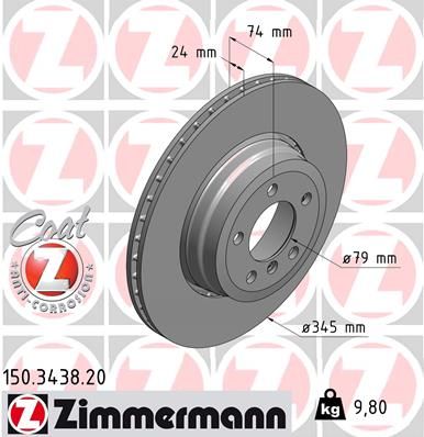 ZIMMERMANN 150.3438.20 - Bremsscheibe COAT Z