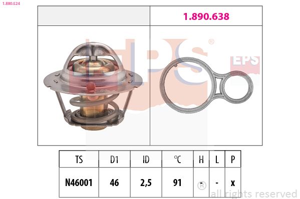 1.880.524 EPS Made in Italy - OE Equivalent termosztát, hűtőfolyadék