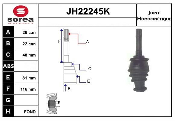 KIT CV JOINT AVEC KR078 - VITARA