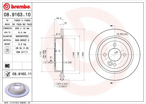 Brake Disc 08.9163.11