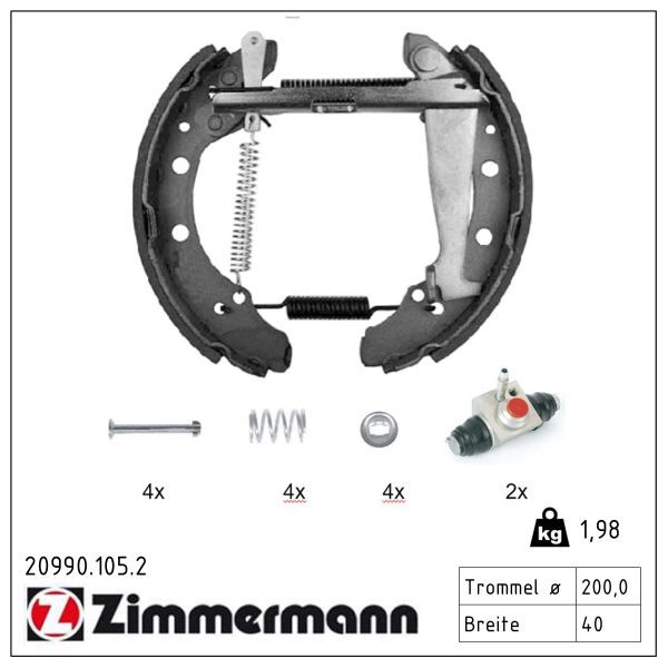 Zimmermann 20990.105.2 Bremsbackensatz