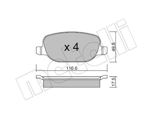METELLI 22-0704-0 - Bremsbelagsatz, Scheibenbremse