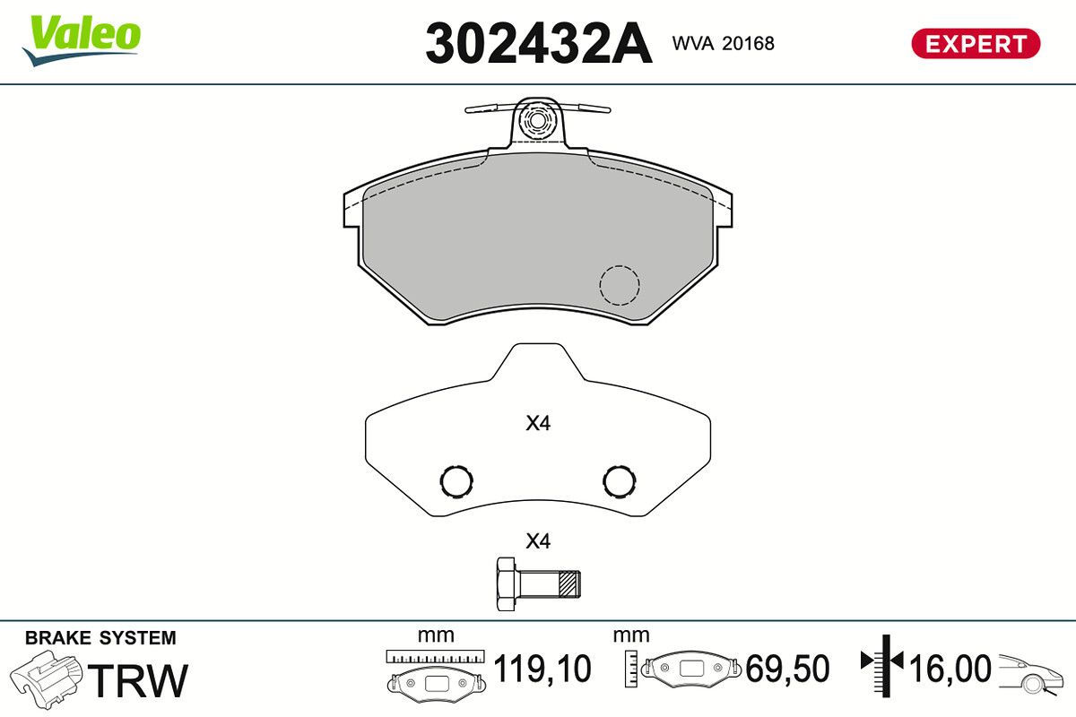 Bremsbelagsatz, Scheibenbremse