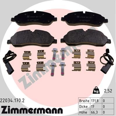 Brake Pad Set, disc brake 22034.170.2