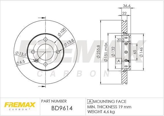 BD-9614 FREMAX féktárcsa
