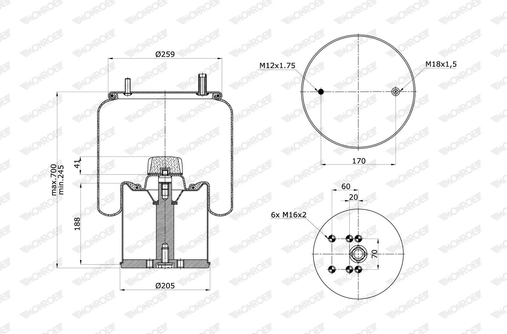 Cubrepolvo, suspensión neumática