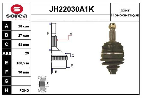 KIT CV JOINT AVEC KR012 - XM