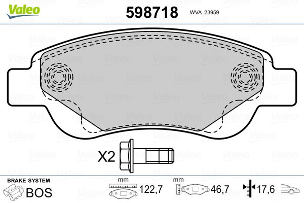 Brake Pad Set, disc brake 598718