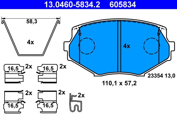 Brake Pad Set, disc brake 13.0460-5834.2