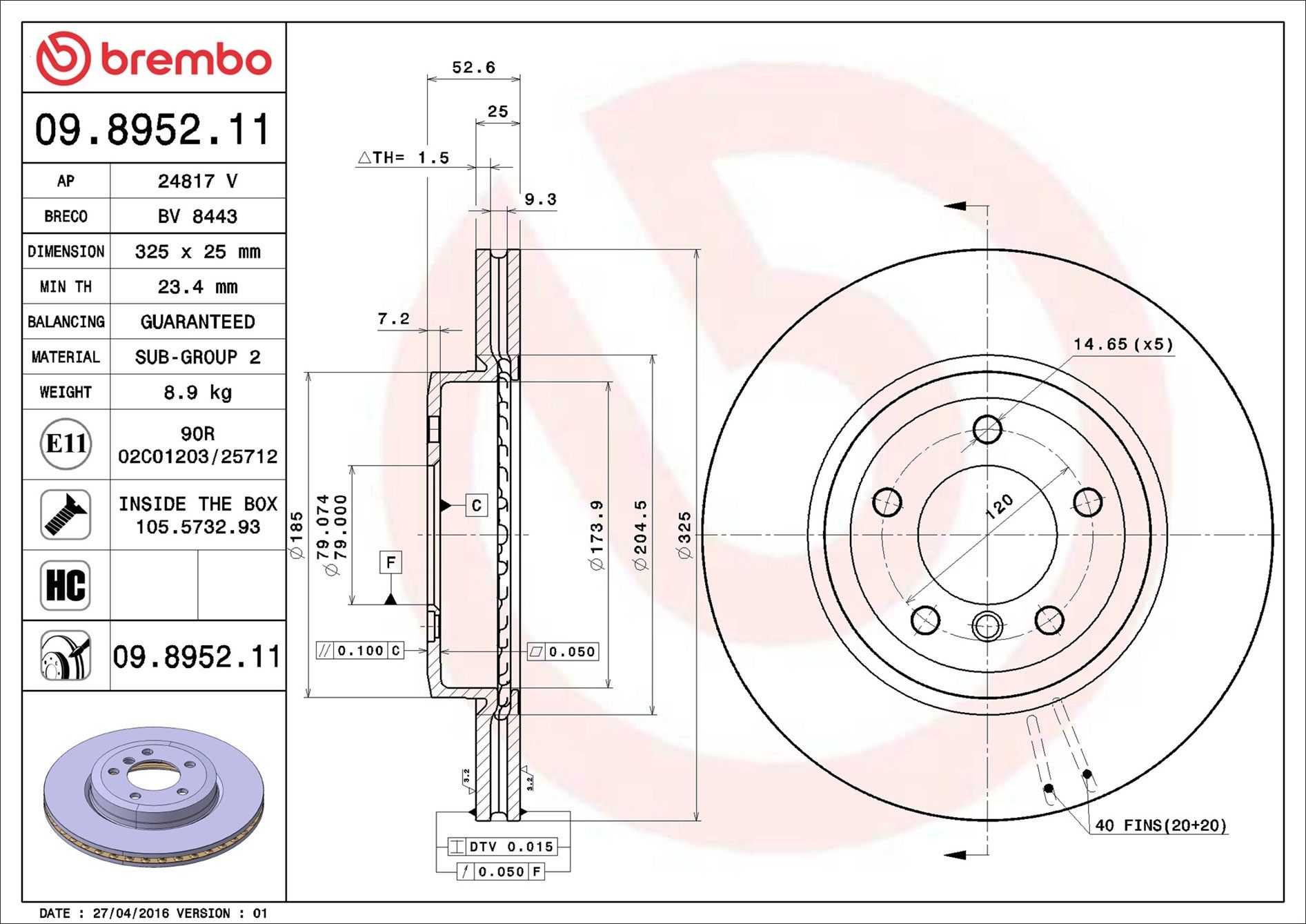 BMW 330Ci E46 99-07 (FRT) - TecDoc 1