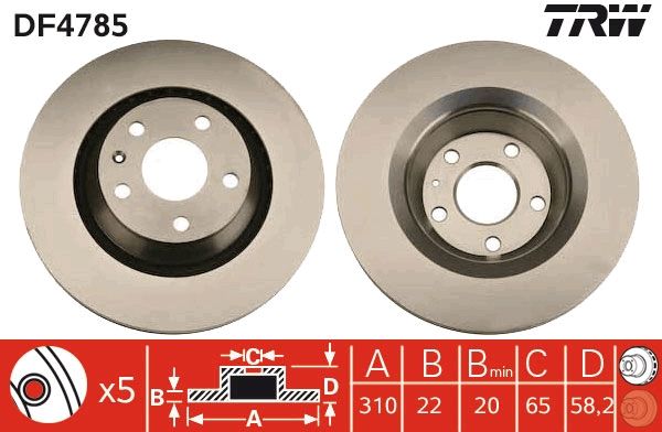 TRW BRAKE DISC - TWIN PACK - TecDoc Only