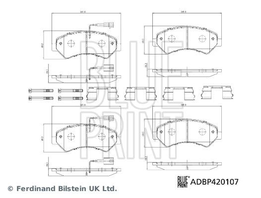 BLUE PRINT ADBP420107 - Bremsbelagsatz, Scheibenbremse