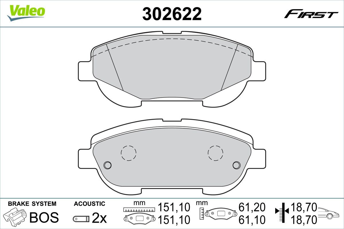 Brake Pad Set, disc brake 302622