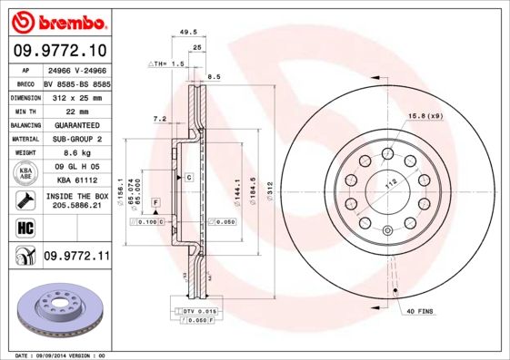 Brake Disc 09.9772.11