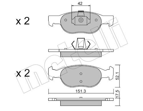 METELLI 22-0079-1 - Bremsbelagsatz, Scheibenbremse