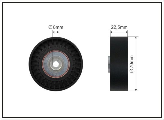 Deflection/Guide Pulley, V-ribbed belt 06-14