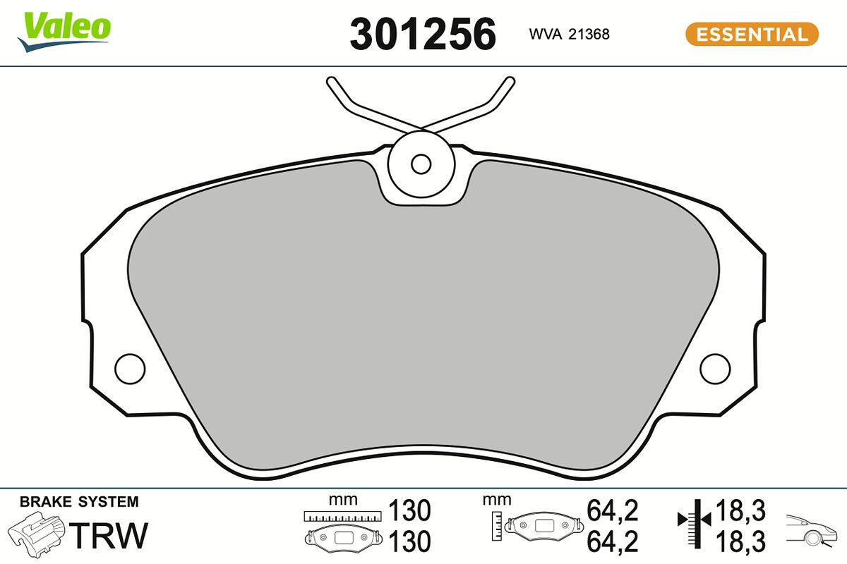 VALEO 301256 - Bremsbelagsatz, Scheibenbremse