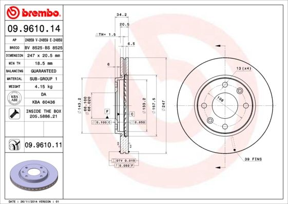 Brake Disc 09.9610.11