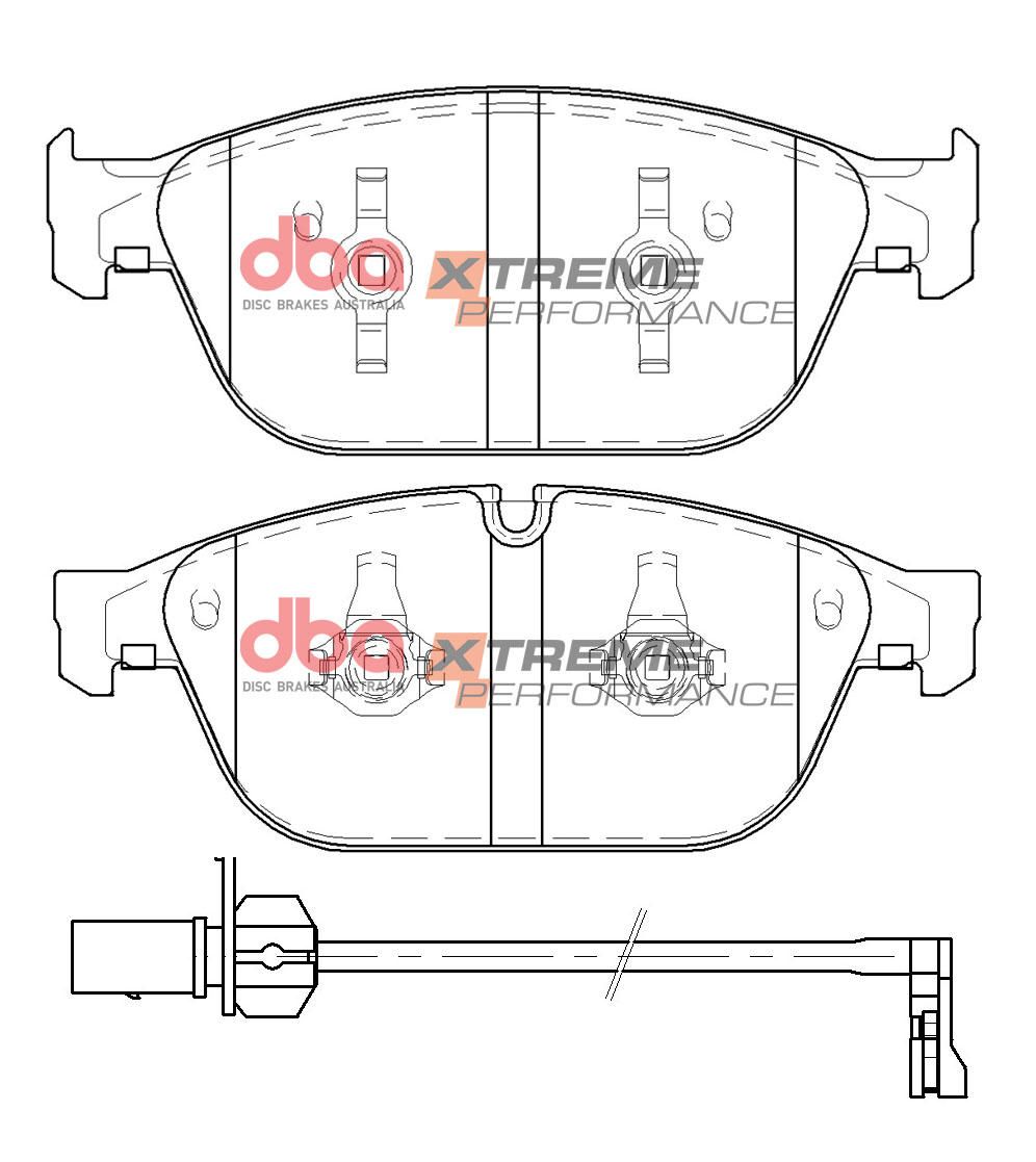 DBA XP PERFORMANCE BRAKE PADS [  Audi SQ5, A8. 2013- 2014  F ](suits wear sensor DBAWS1125 ) - TecDoc Only