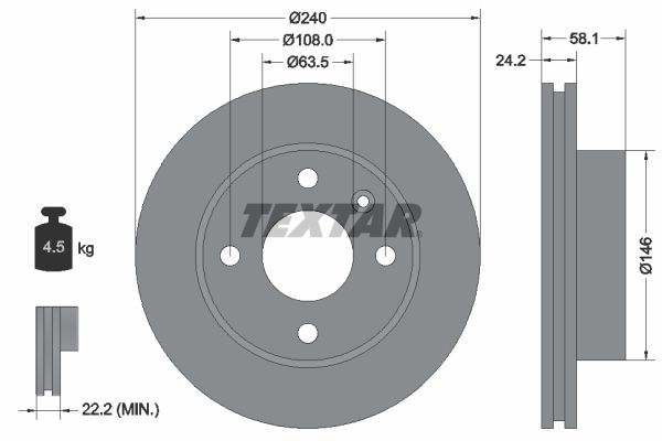 TEXTAR 92022900 - Bremsscheibe