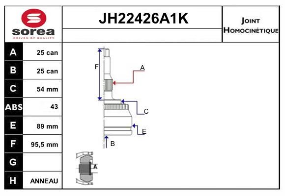 KIT CV JOINT AVEC KR054 - VOLVO V40