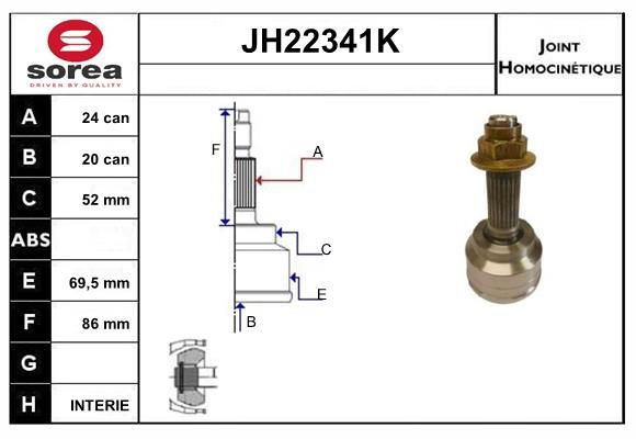 KIT CV JOINT AVEC KR101 - KIA PRIDE