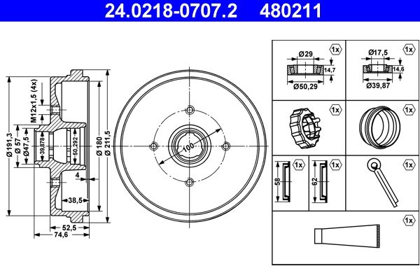 Brake Drum 24.0218-0707.2