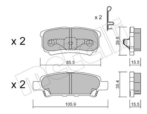 METELLI 22-0737-0 - Bremsbelagsatz, Scheibenbremse