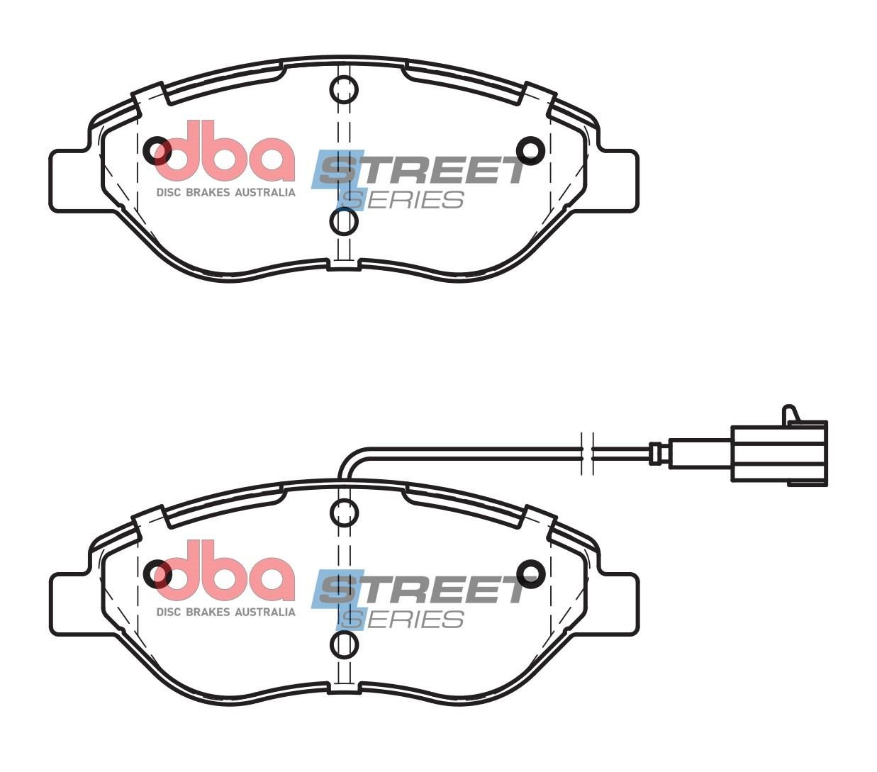 DBA SS STREET SERIES BRAKE PADS [ Alfa Mito 1999 - On F ] - TecDoc Only