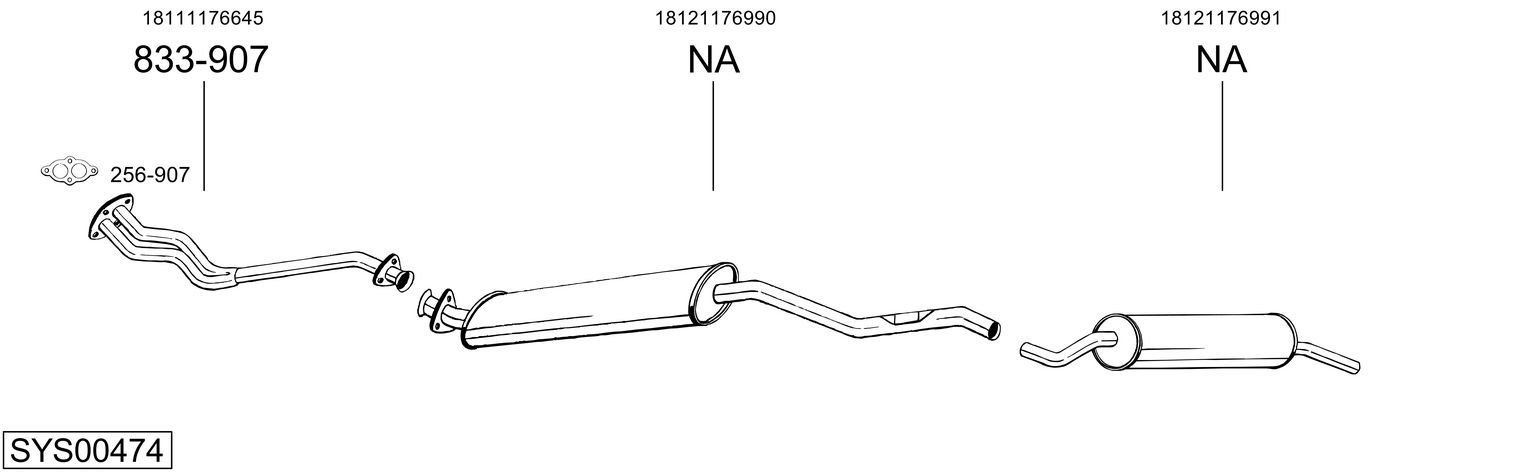 SYS00474 BOSAL kipufogórendszer