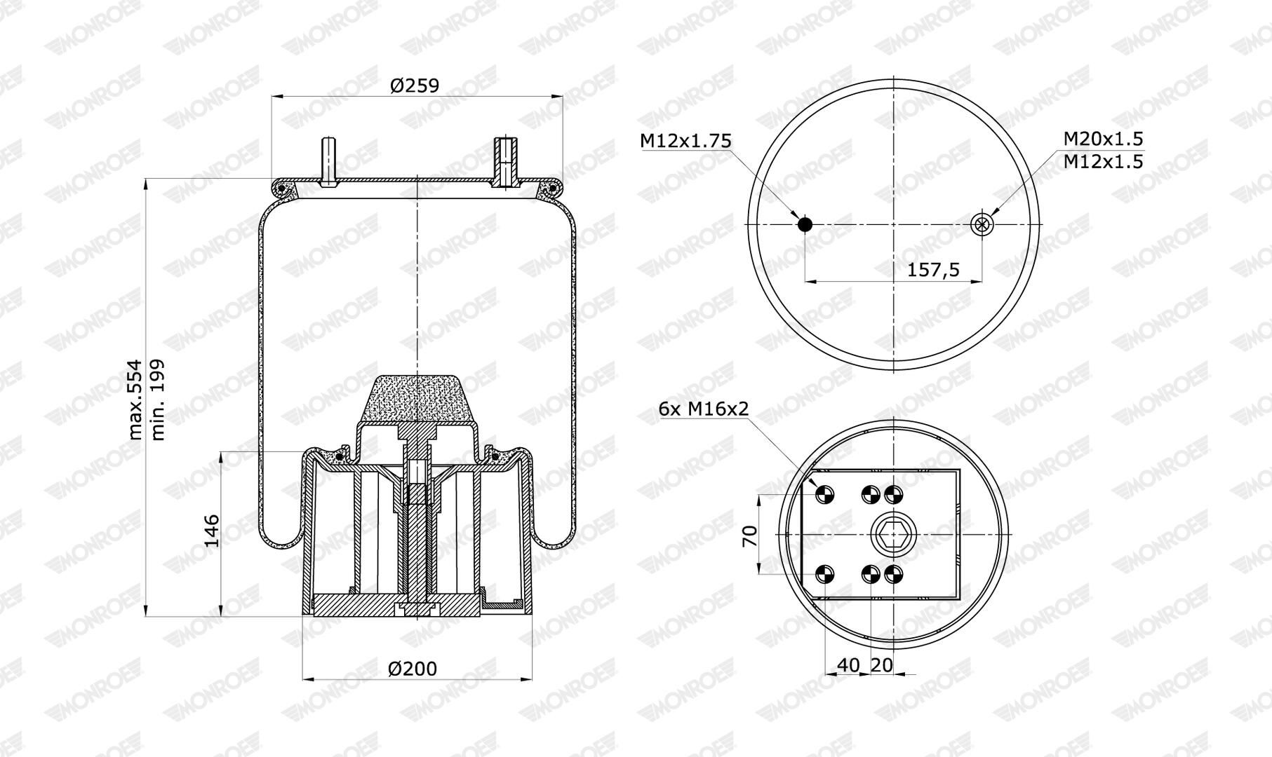 Cubrepolvo, suspensión neumática