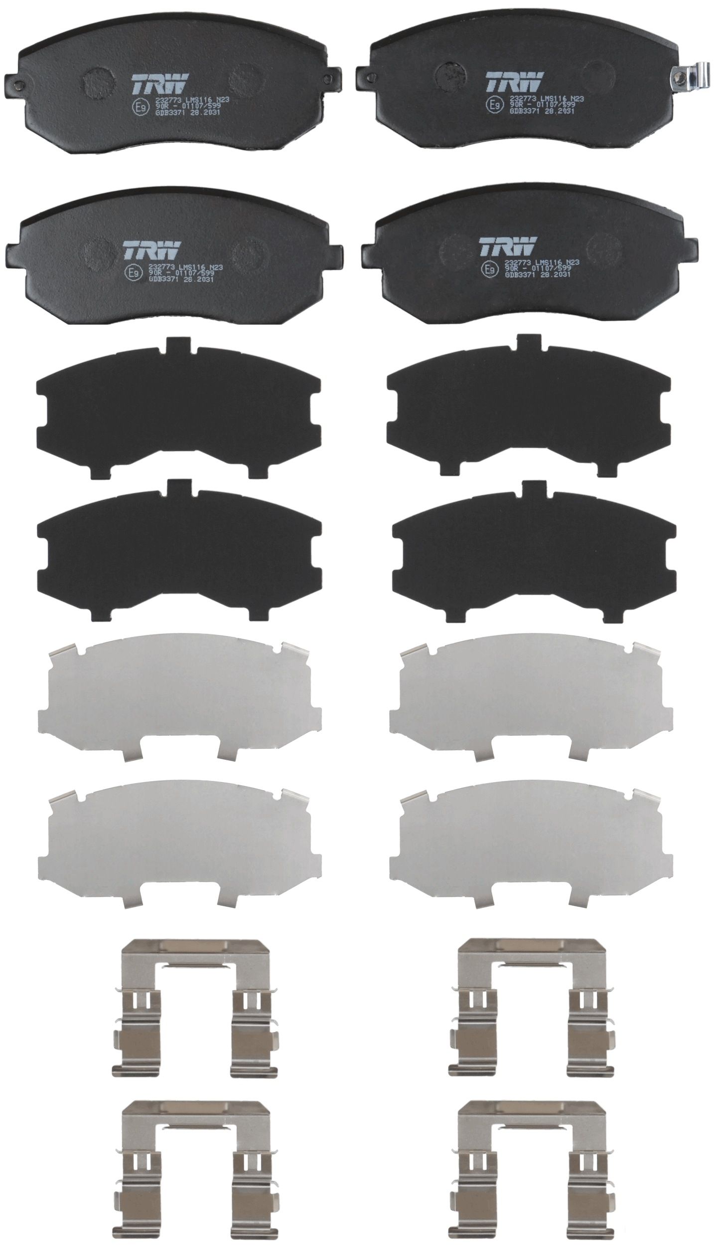 TRW DISC BRAKE PADS - TecDoc 2