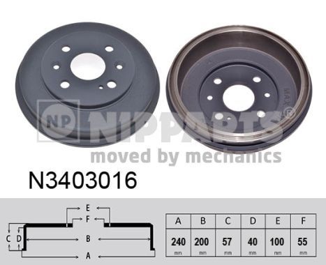 N3403016 NIPPARTS fékdob