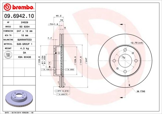 Brake Disc 09.6942.10