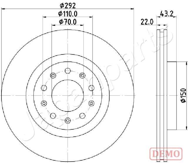 DP-0205C JAPANPARTS féktárcsa