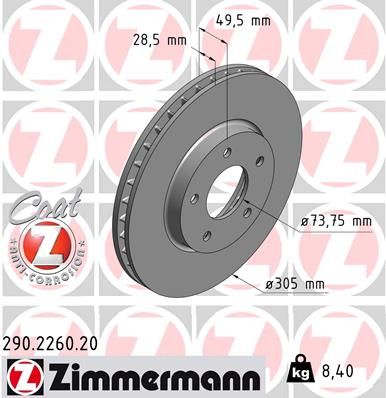 290.2260.20 ZIMMERMANN COAT Z féktárcsa