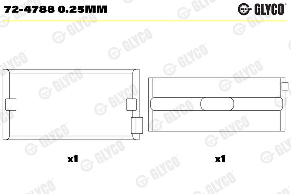 72-4788 0.25mm GLYCO főtengelycsapágy