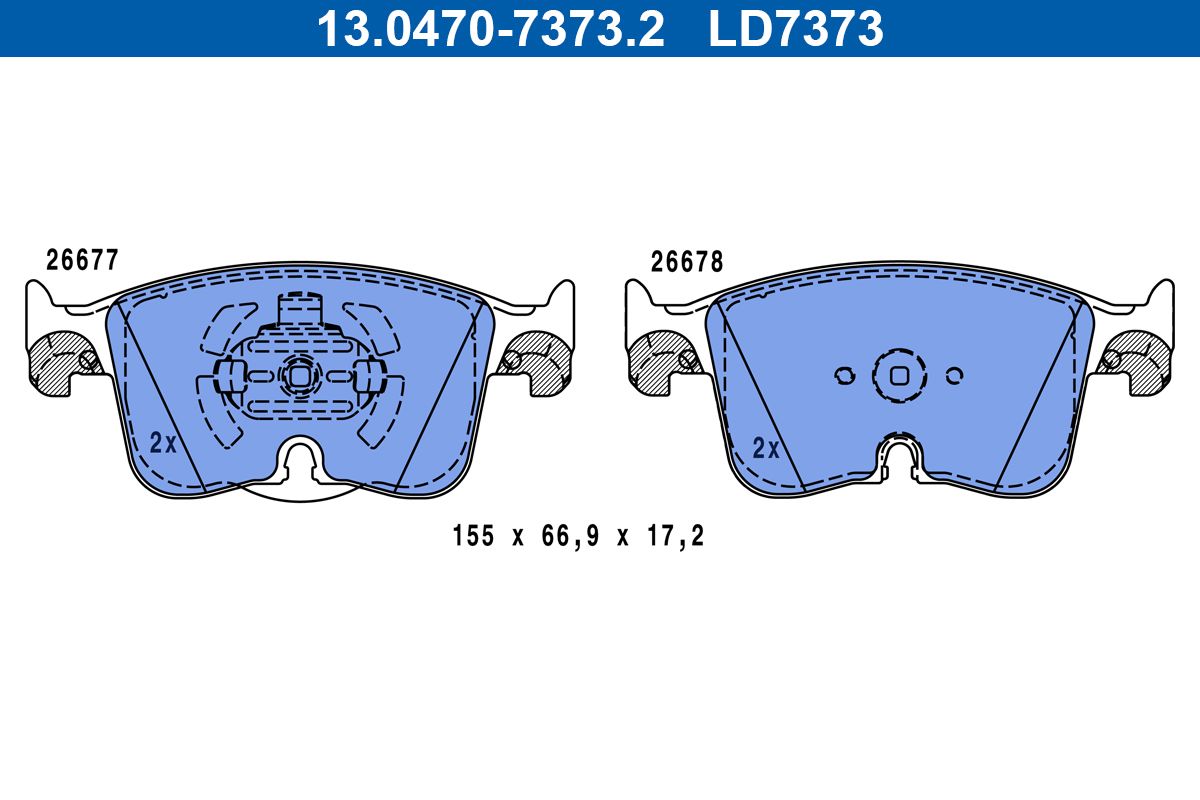 Ate 13.0470-7373.2 Bremsbelagsatz, Scheibenbremse